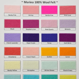 100% Pure Merino Wool Felt You Choose 1 One 20 x 30 cm sheet approx 9 x 12 image 2