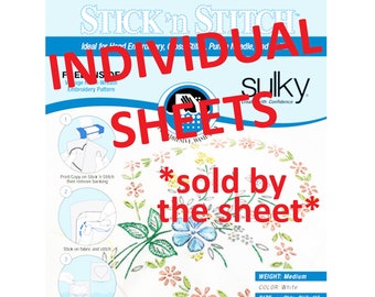 INDIVIDUAL Stick 'n Stitch Printable Sulky Sheets - single sheets embroidery stitching