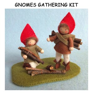 Gnomes Gathering KIT - sewing pattern wool felt