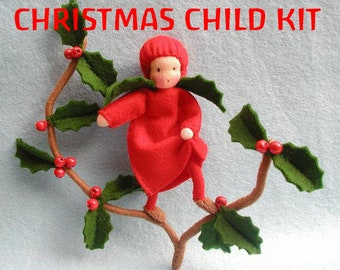 Christmas Child Kit- holly, winter, Christmas, pattern, sewing, decoration