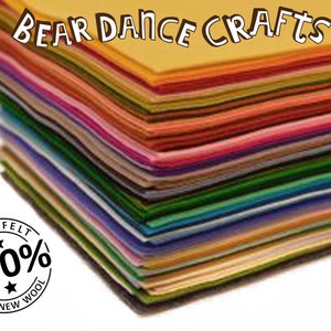 100% Pure Classic Wool Felt 10 sheets You Pick the Colours image 7