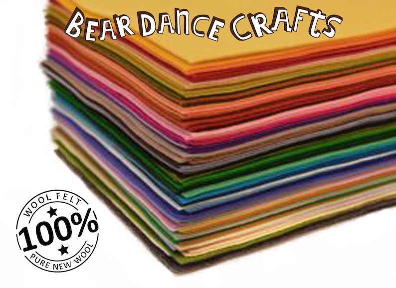 100% Pure Classic Wool Felt 10 sheets You Pick the Colours image 7