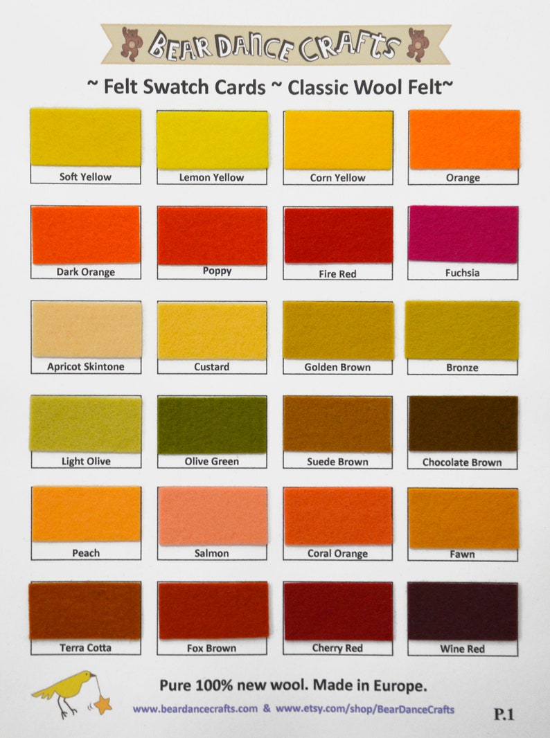 100% Pure Classic Wool Felt 10 sheets You Pick the Colours image 2