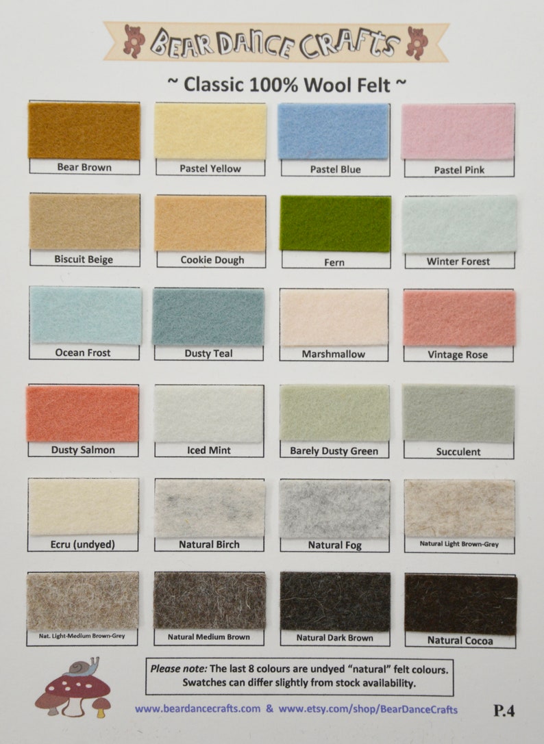 100% Pure Classic Wool Felt 10 sheets You Pick the Colours image 5