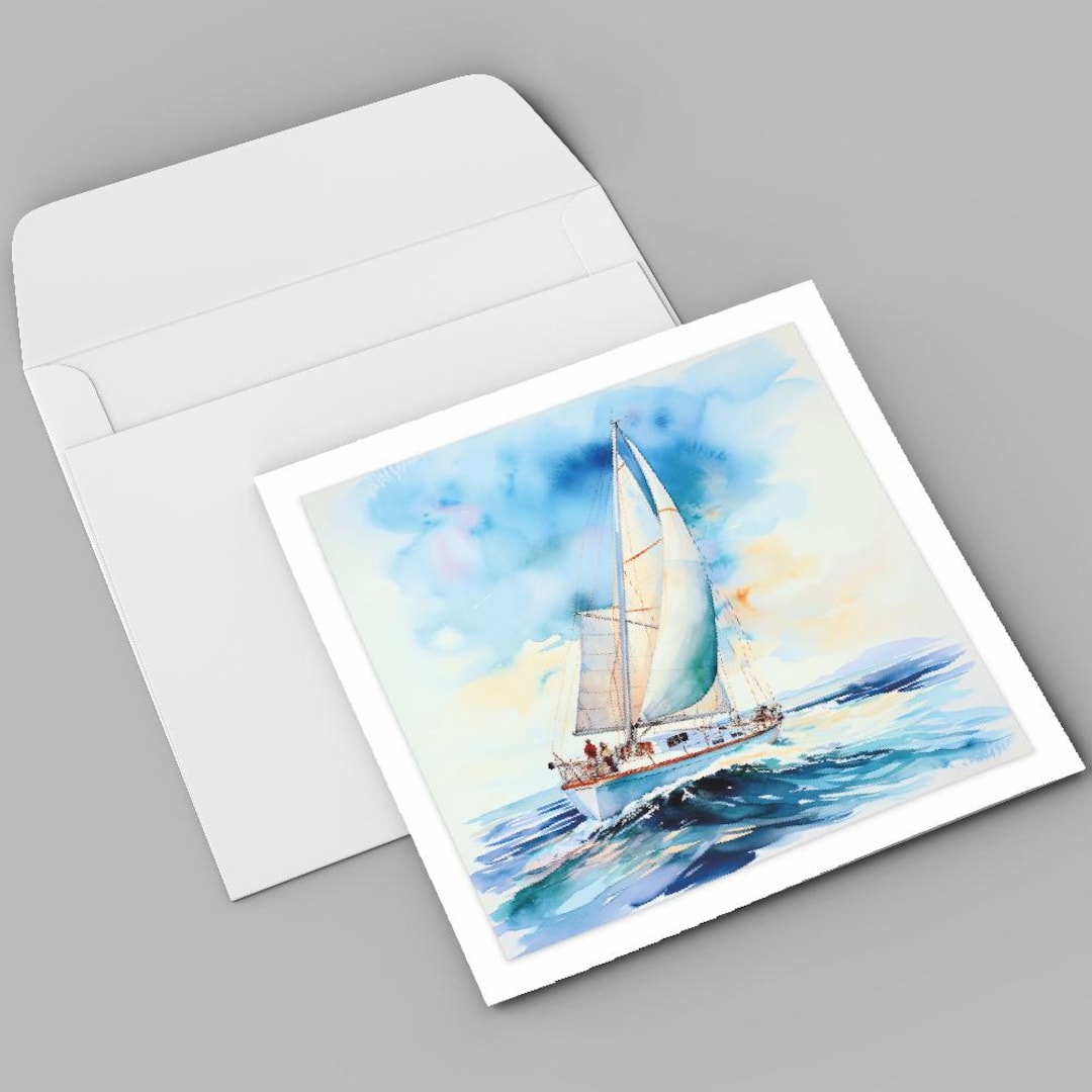 Sailing Boat Note Card Set of 6 Cards & Envelopes - Etsy