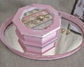 Cottage Chic Pink Keepsake Box / Sweet Retro Trinket Box