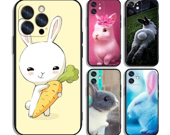 Cute Bunny Rabbit Case for iPhone & Samsung – Protective and Stylish - Fits Most Models - Unique Printed Design
