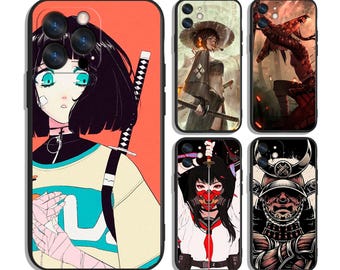 Coque Samurai Anime Heroine Fighter pour iPhone et Samsung - Protectrice et élégante - Convient à la plupart des modèles - Design imprimé unique