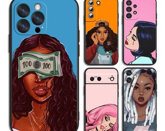 Beautiful Crowned Black Woman Case for iPhone & Samsung - Protective and Stylish - Fits Most Models