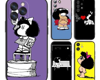 Curious Little Cartoon Girl Case for iPhone & Samsung - Protective and Stylish - Fits Most Models