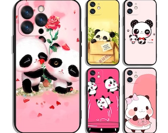 Cute Cartoon Panda Animal Art Case for iPhone & Samsung – Protective and Stylish - Fits Most Models - Unique Printed Design
