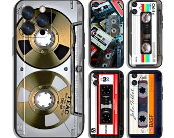 Klasyczne etui z kasetą magnetofonową do iPhone'a i Samsunga – ochronne i stylowe – pasuje do większości modeli – z wyjątkowym nadrukiem