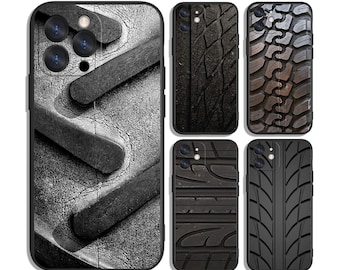 Etui w stylu grunge z modnym wzorem przemysłowym do iPhone'a i Samsunga – ochronne i stylowe – pasuje do większości modeli – wyjątkowy nadruk