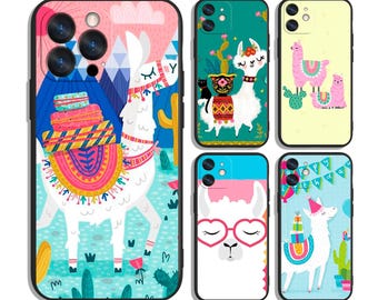 Śliczne etui z lamy i alpaki na iPhone'a i Samsunga – ochronne i stylowe – pasuje do większości modeli – wyjątkowy nadruk