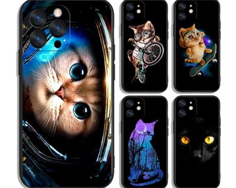Cosmic Cats Space Journey Style Case for iPhone & Samsung – Protective and Stylish - Fits Most Models - Unique Printed Design