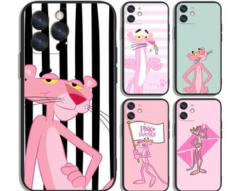 Etui z kreskówkowym kotem w miękkim różowym kolorze do iPhone'a i Samsunga – ochronne i stylowe – pasuje do większości modeli – wyjątkowy nadruk