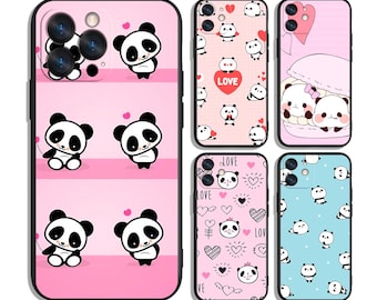 Panda Cartoon Kawaii Style Case for iPhone & Samsung – Protective and Stylish - Fits Most Models - Unique Printed Design