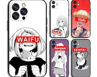 Anime Waifu Senpai Case for iPhone & Samsung - Protective and Stylish - Fits Most Models - Unique Printed Design