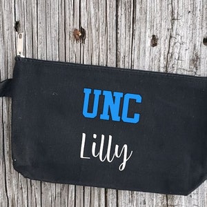 UNC comes with sticker/University of North Carolina/Tarheels/Chapel Hill/zipper bag