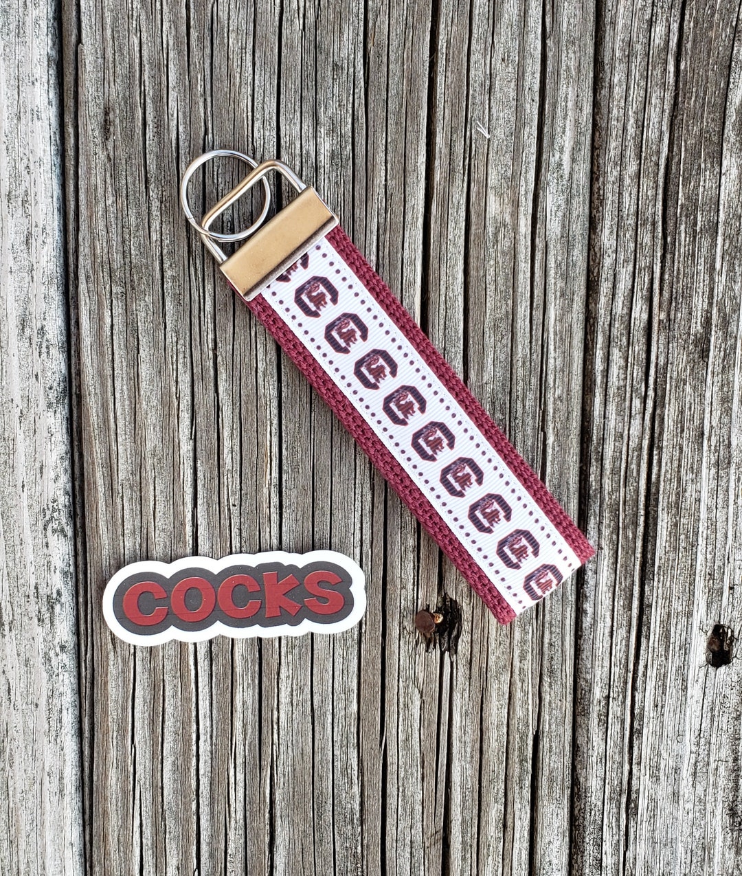 Gamecock Inspired Keychain/key With Sticker Etsy