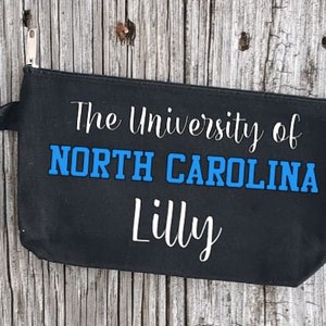 UNC comes with sticker/University of North Carolina/Tarheels/Chapel Hill/zipper bag