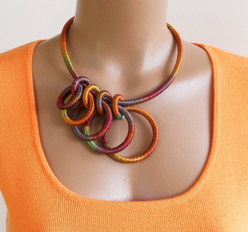 Statement Necklace Wearable Fiber Art Coleus | Etsy