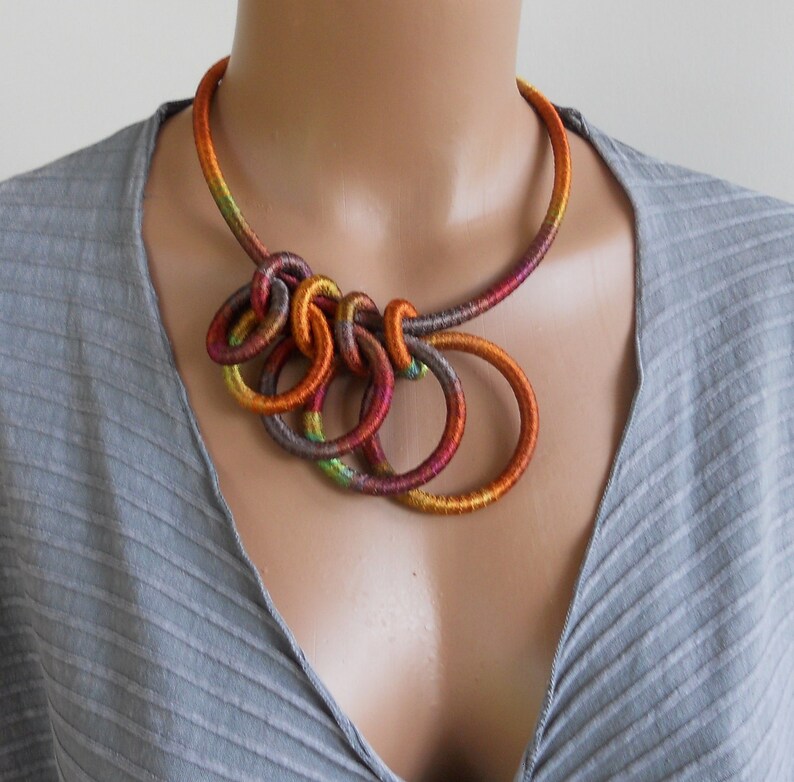 Statement Necklace Wearable Fiber Art Coleus Etsy