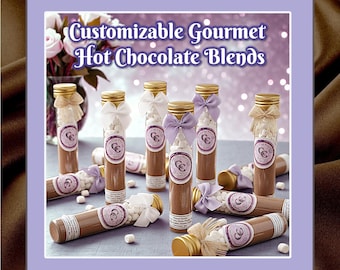 Gourmet Hot Chocolate Flavor Singles-Cocoa Party Shots-Strawberry Orange-Almond-Mexican-Viking-Wedding Favors-Event Gifts