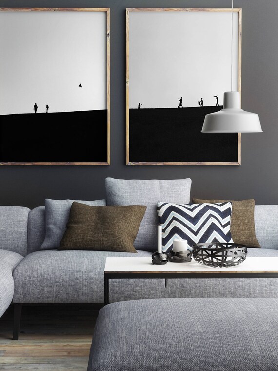 Black And White Prints Bedroom Decor Set Of 2 Big Posters Minimalist Posters Gallery Wall Scandinavian Design Monochrome Art Nordic