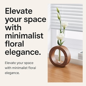Mini-Hydrokulturvase aus Glas mit Holzständer – transparenter Blumenhalter für Stecklinge, Trockenblumen, Dekoration für Zuhause und Büro
