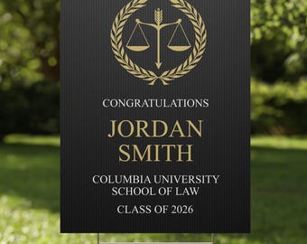 Class of 2026 Law School Graduation Yard Sign, Printed Outdoor Decor