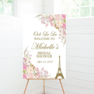 Paris Bridal Shower Welcome Sign, Bridal Shower Decor, Foam Board Sign