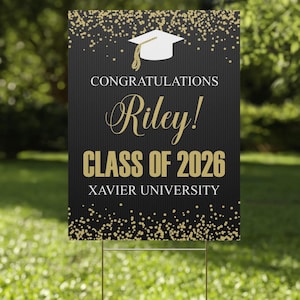 Class of 2026 Confetti Graduation Yard Sign, Outdoor Printed Lawn Decor