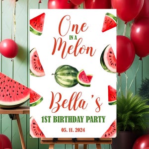 Watermelon Birthday Welcome Sign: Foam Board Sign