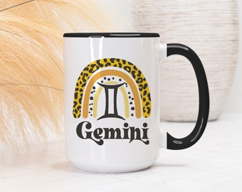 Gemini Mug, Birthday Gift, 15 oz Gemini Sign Cup, Gift for Her, Gift for Him