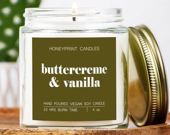 Buttercreme and Vanilla Vegan Soy Candle
