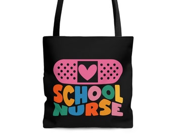School Nurse Tote Bag, School Nurse Gift, Canvas Tote, Nurse Coworker Gift, Nurse Appreciation Gift