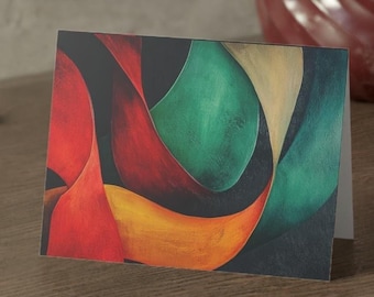 Juego de tarjetas de inspiración afro: Estampado abstracto llamativo, para toda ocasión (10 unidades)