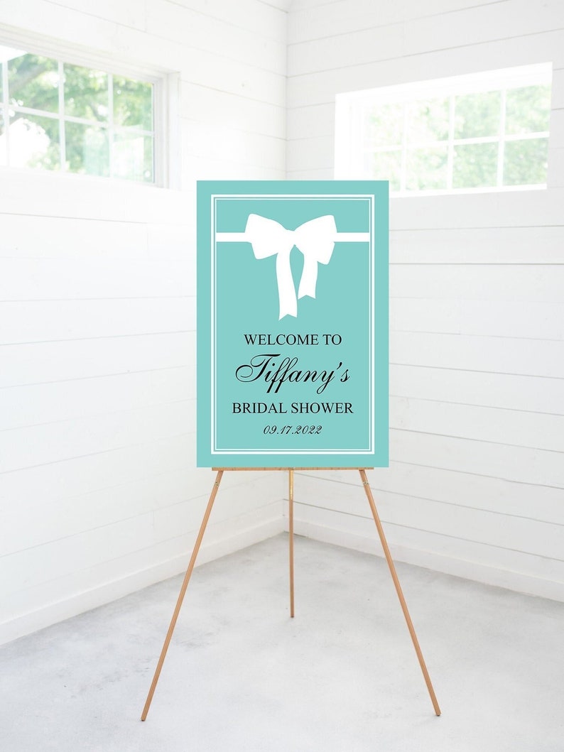 Breakfast at Tiffany's Bridal Shower Welcome Sign, Bridal Shower Decor, Foam Board Sign image 1