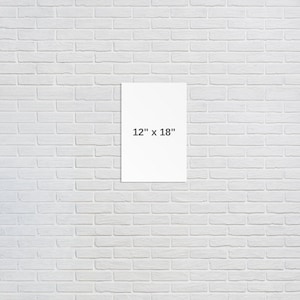 Puede incluir: Una impresi&oacute;n en lienzo blanco con el texto "12" x 18" impreso en ella.