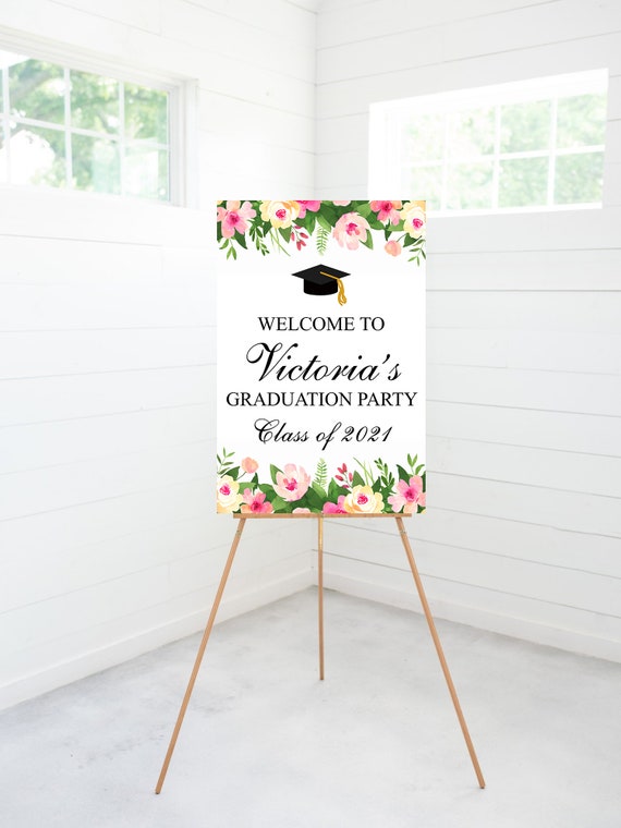 Tropical Graduation Welcome Party Sign Class Of 2021 Foam Etsy