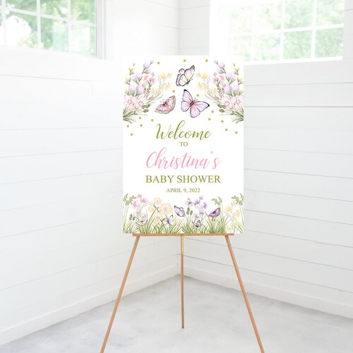Butterfly Baby Shower Sign Baby Shower Decorations Etsy