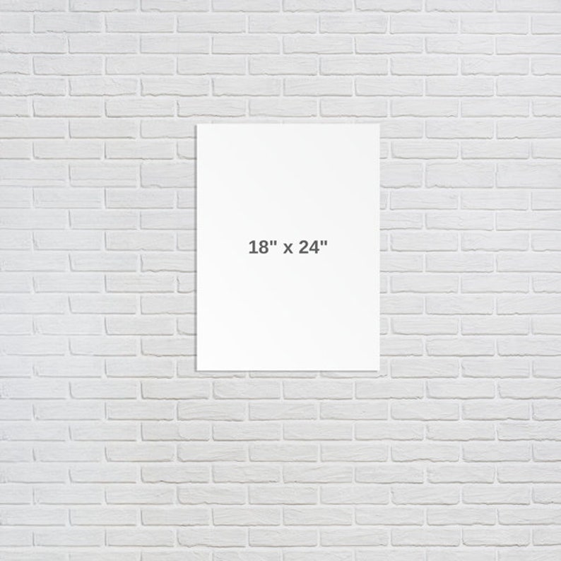 May include: A white canvas print with the dimensions 18" x 24" printed on it.