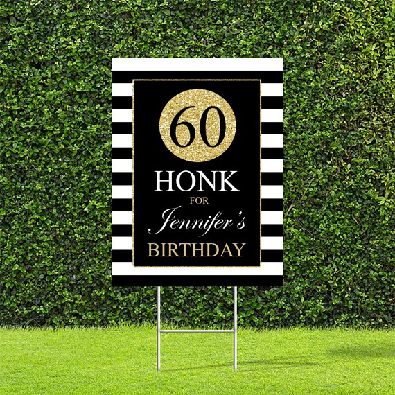 60th Birthday Yard Sign, Birthday Party Decorations, 18"x24" or 24"x36