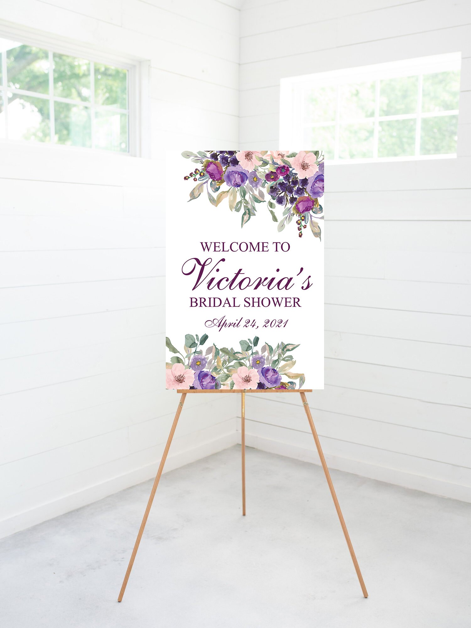 Bridal Shower Sign Bridal Shower Decorations Plum Etsy