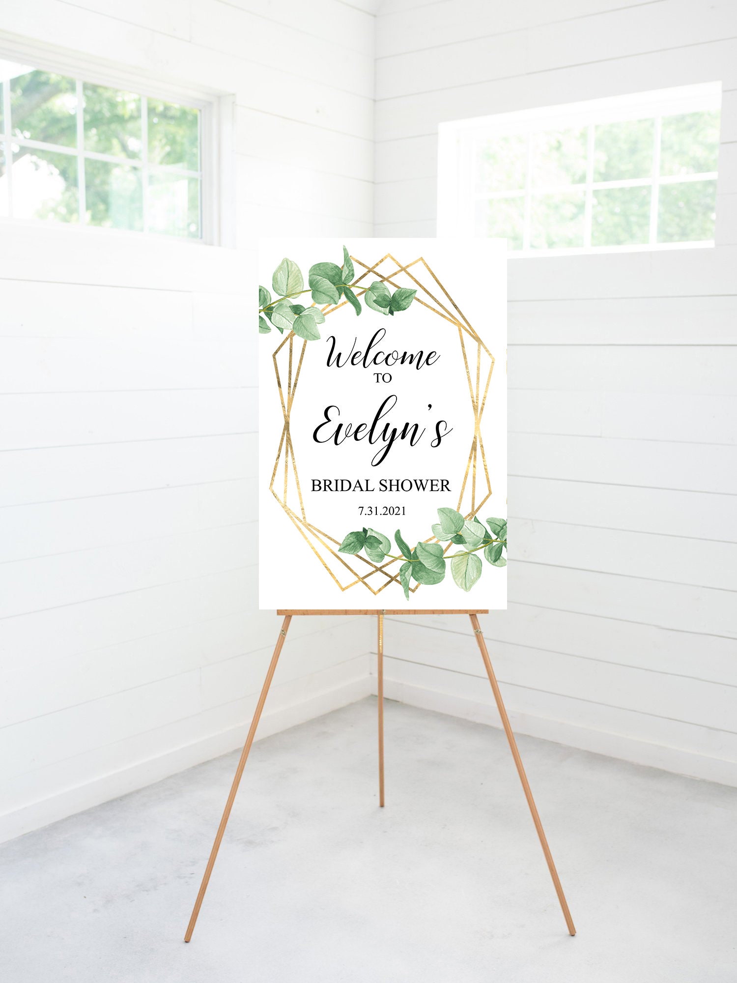 Greenery Bridal Shower Welcome Sign, Bridal Shower Decorations, Foam …