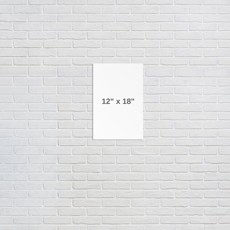 May include: A white canvas print with the text "12" x 18" printed on it.