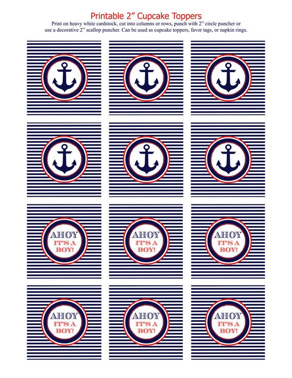 Nautical Baby Shower Printables Collection Nautical Baby Shower