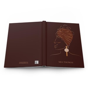 Diario de mujer negra, cuaderno personalizado con nombre, regalo de cumpleaños y Navidad afrocéntrico, BQJ1 imagen 6