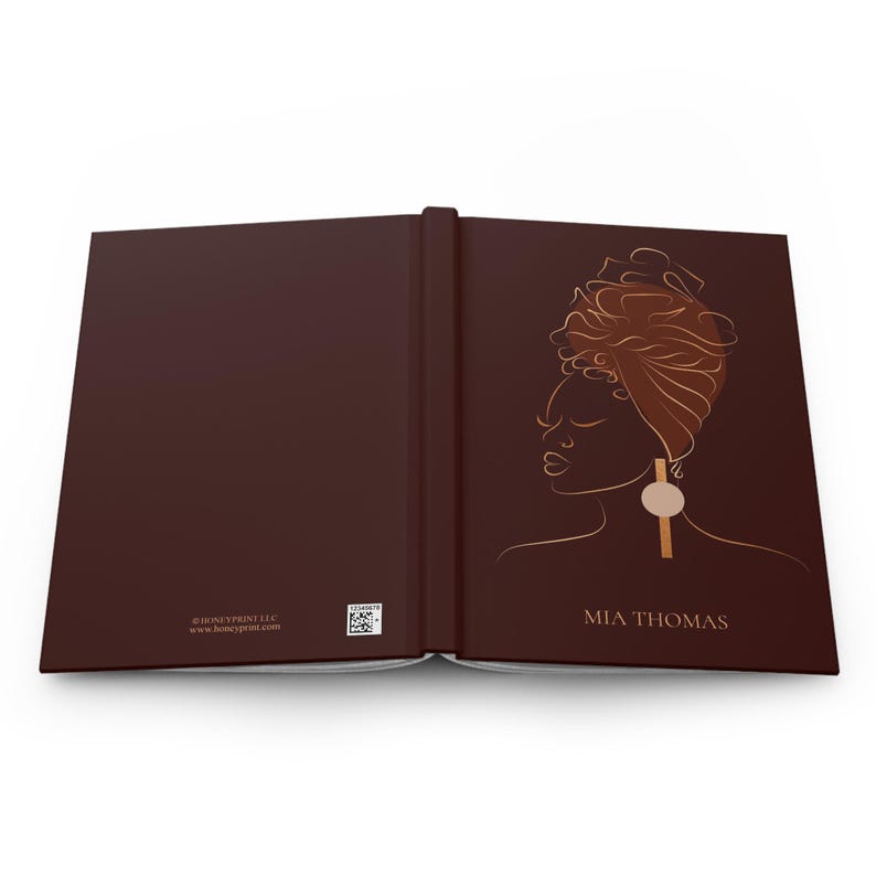 Diario de mujer negra, cuaderno personalizado con nombre, regalo de cumpleaños y Navidad afrocéntrico, BQJ1 imagen 6